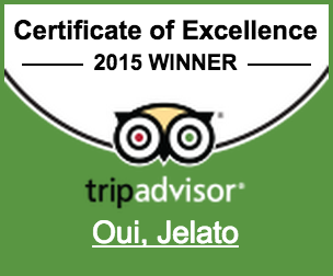 Oui, jelato - Certificate of excellence Trip Advisor 2015 - Artisanal ice cream - Vieux Nice - Tramway
			        	